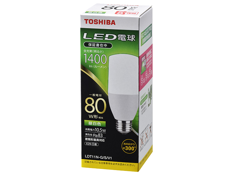 LED電球 T形E26 全方向300度 80W形相当 昼白色