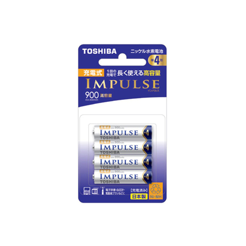 充電式ニッケル水素電池インパルス【IMPULSE】 高容量タイプ 単4形4本