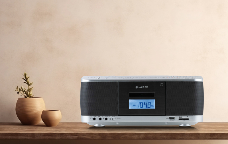 SD/USB/CDラジオカセットレコーダー シルバー