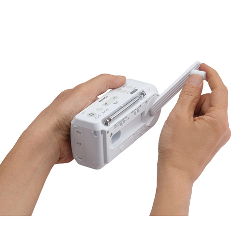 FM/AM充電ラジオ（ホワイト）