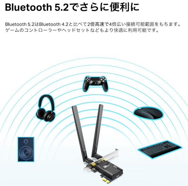 AX1800 Wi-Fi 6 Bluetooth 5.2 PCIeアダプター