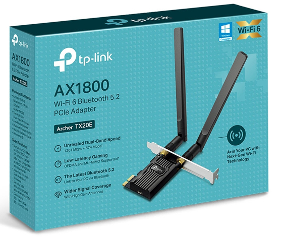 AX1800 Wi-Fi 6 Bluetooth 5.2 PCIeアダプター