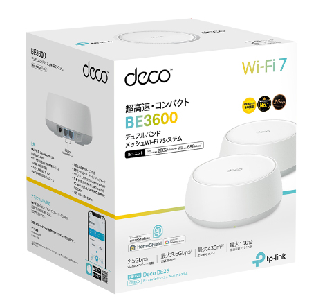 BE3600 デュアルバンドメッシュWi-Fi 7システム