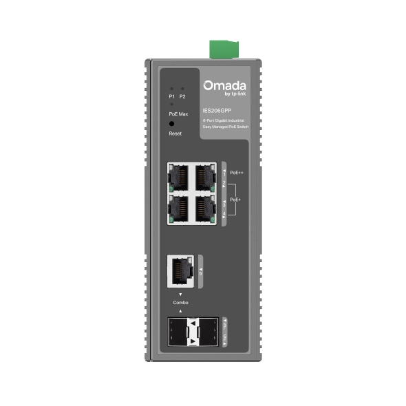 Omada ギガビットポート×6 産業用イージーマネージスイッチ（PoE+ポート×3＆PoE++ポート×1搭載）