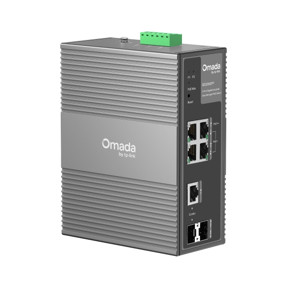 Omada ギガビットポート×6 産業用イージーマネージスイッチ（PoE+ポート×3＆PoE++ポート×1搭載）
