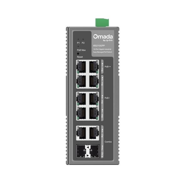 Omada ギガビットポート×10 産業用イージーマネージスイッチ（PoE+ポート×6＆PoE++ポート×2搭載）