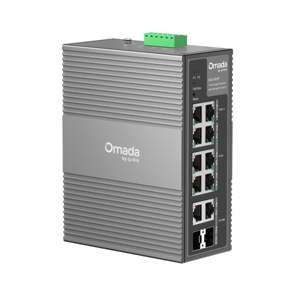 Omada ギガビットポート×10 産業用イージーマネージスイッチ（PoE+ポート×6＆PoE++ポート×2搭載）