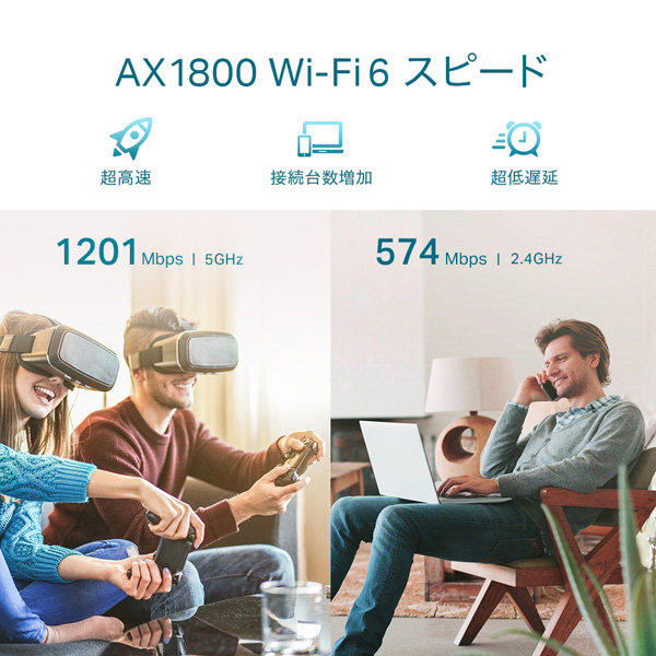 AX1800 Wi-Fi6 無線LAN中継器