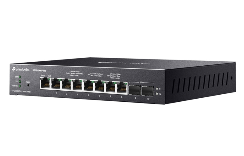 Omada 2.5GBASE-Tポート×8&10GE SFP+ポート×2 スマートスイッチ(PoE+ポート×8搭載)