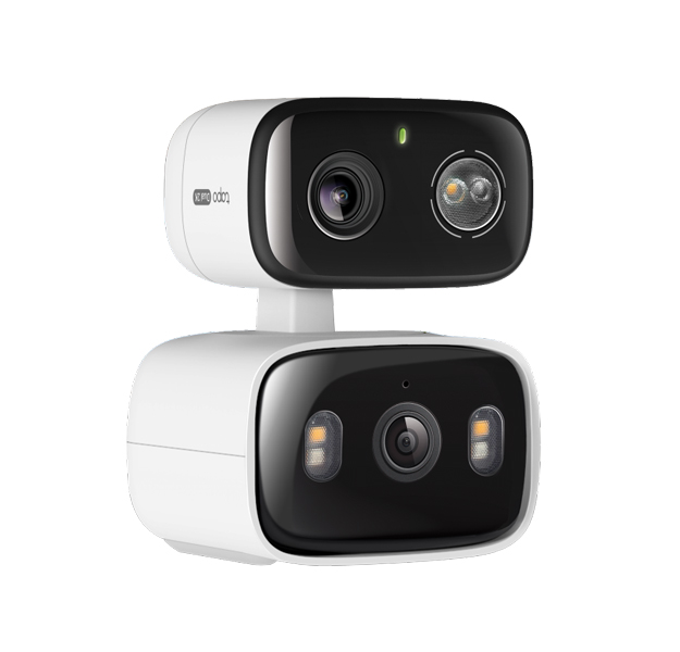 屋内外対応デュアルレンズパンチルトセキュリティWi-Fiカメラ