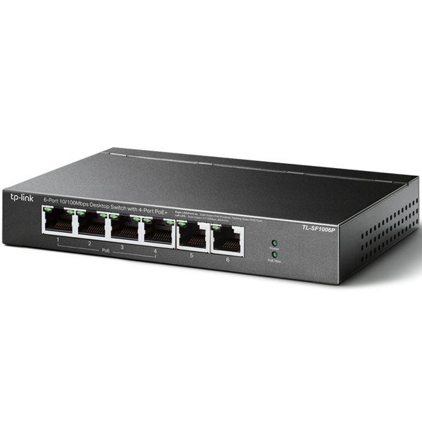 6ポート10/100Mbps デスクトップスイッチ(PoE+4ポート搭載)