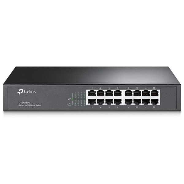 16ポート 10/100Mbps デスクトップ/ラックマウント スイッチングハブ