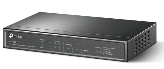 ギガビットポート×8 アンマネージスイッチ（PoE+ポート×4）