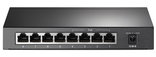 ギガビットポート×8 アンマネージスイッチ（PoE+ポート×4）