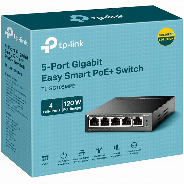 5-Port Gigabit Easy Smart PoE/PoE+ Switch(4 PoE+ポート搭載)