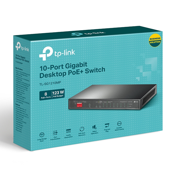 10ポート ギガビットデスクトップスイッチ（PoE+ 8ポート搭載）