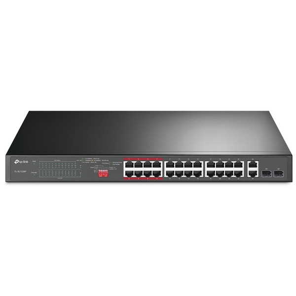 24ポート10/100Mbps＋2ポートギガビット アンマネージPoE+スイッチ