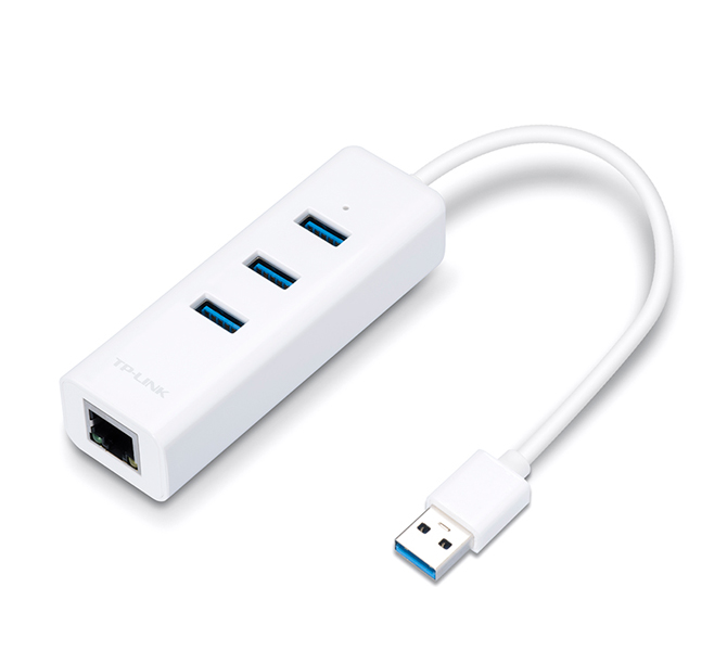 2in1 USB＆有線LANアダプター（USB 3.0ポート×3＋ギガビットポート×1搭載）