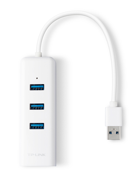 2in1 USB＆有線LANアダプター（USB 3.0ポート×3＋ギガビットポート×1搭載）