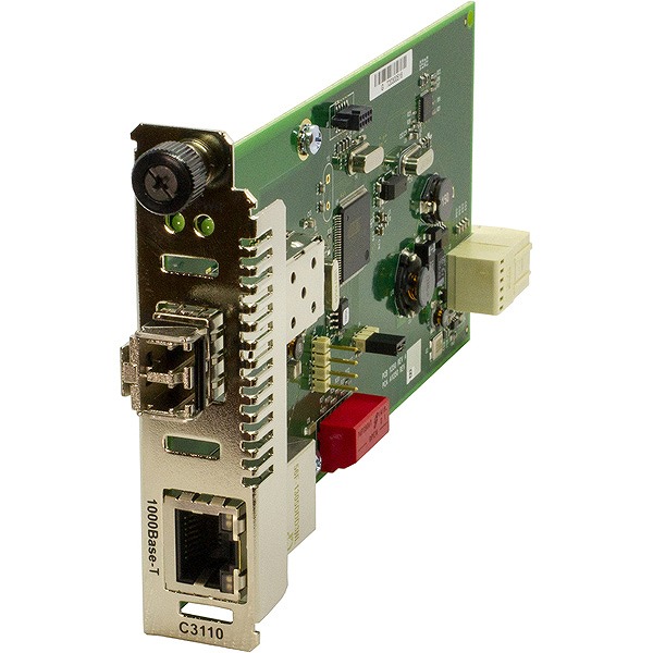 カード型1000BASE-T (RJ-45) [100m]⇔ 1000BASE-SX 850nm マルチモード (LC)SFPトランシーバ搭載[220m/550m]