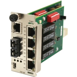 光ファイバ シングルモード 1310nm SC 20km (4) RJ48、(1) 10/100BaseTX