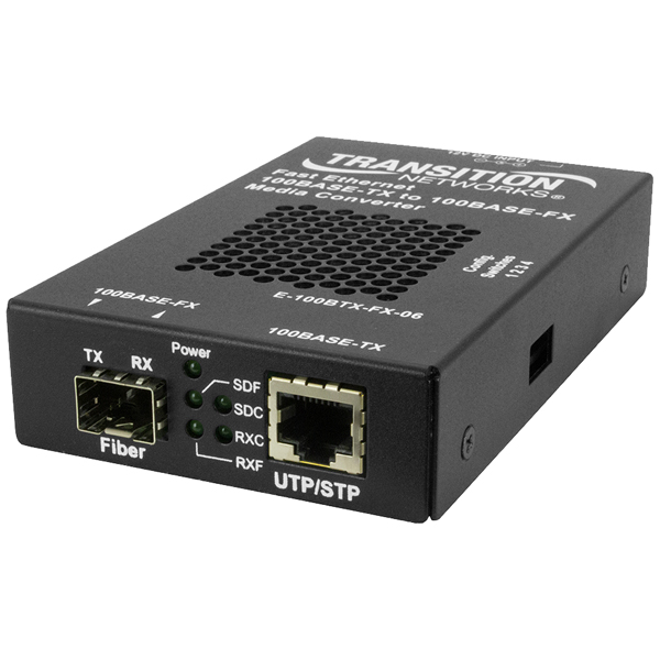 100BASE-TX (RJ-45) [100m] ⇔ 100BASE-FX SFPオープンスロット