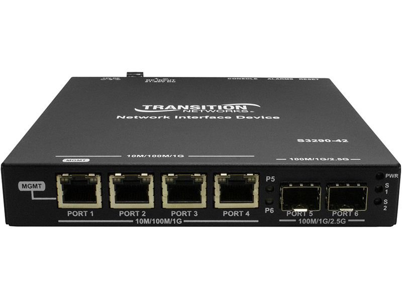 (4) 10/100/1000Base-T、(2) 100/1000Base SFP空きスロット リモート管理NID