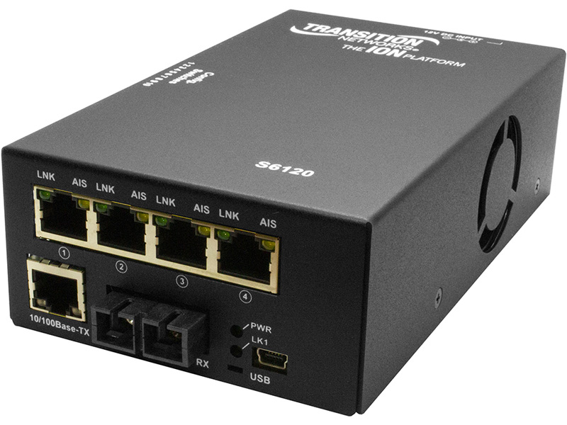 光ファイバ シングルモード 1310nm SC 20km (4) RJ48、(1) 10/100BaseTX