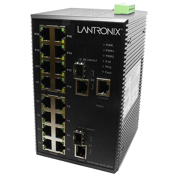 (16) 10/100Base-TX (RJ-45) [100m] ports + (2) 10/100/1000Base-T (RJ-45) or (2) 100/1000Base-X SFP combo slots