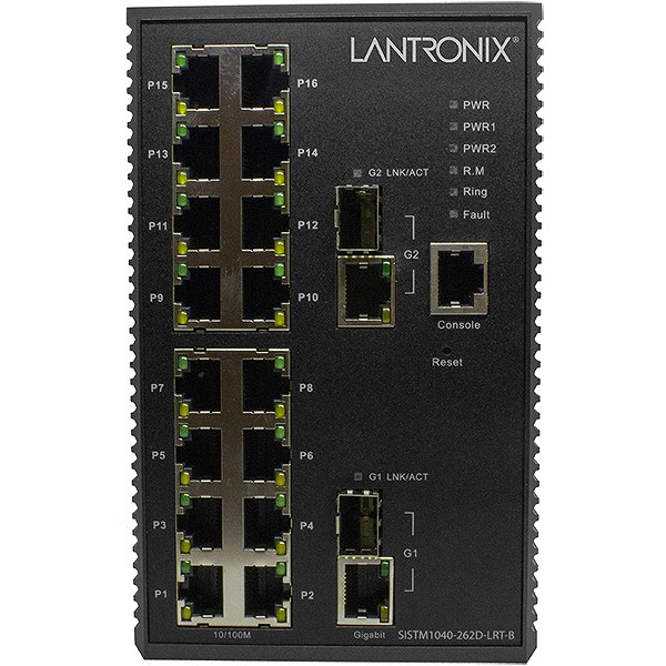 (16) 10/100Base-TX (RJ-45) [100m] ports + (2) 10/100/1000Base-T (RJ-45) or (2) 100/1000Base-X SFP combo slots