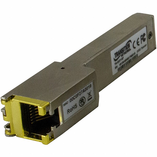 イーサネット・エクステンダSFP、CPE、1000Base-X (RJ-45 から BNC またはターミナル・ブロック変換アダプタ付）