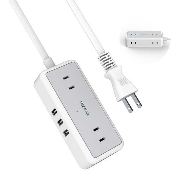 USB付4口ACマルチ電源タップ(2m)