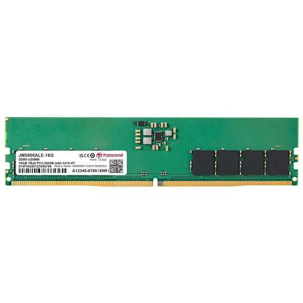 PC5-44800 (DDR5-5600) 対応 288ピン CL46 1.1V DDR5 U-DIMM 16GB
