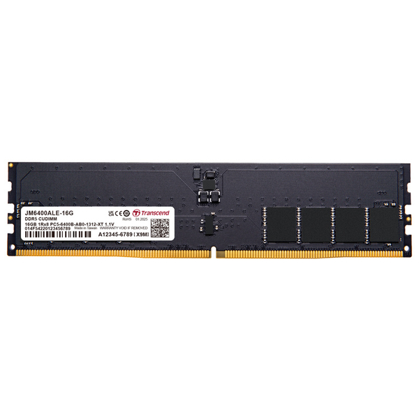 PC5-51200 (DDR5-6400) 対応 288ピン CL52 DDR5 Unbuffered Long-DIMM 16GB