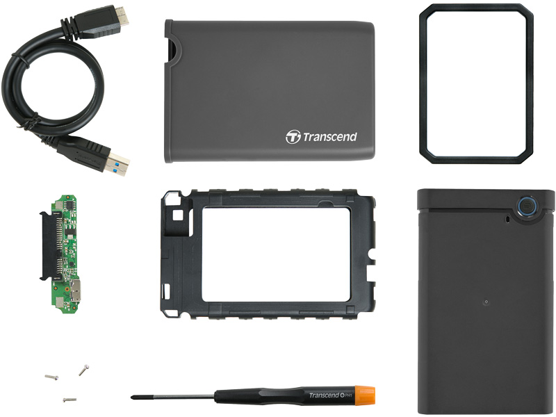 0GB 2.5 SSD/HDD Enclosure Kit Rubber housing