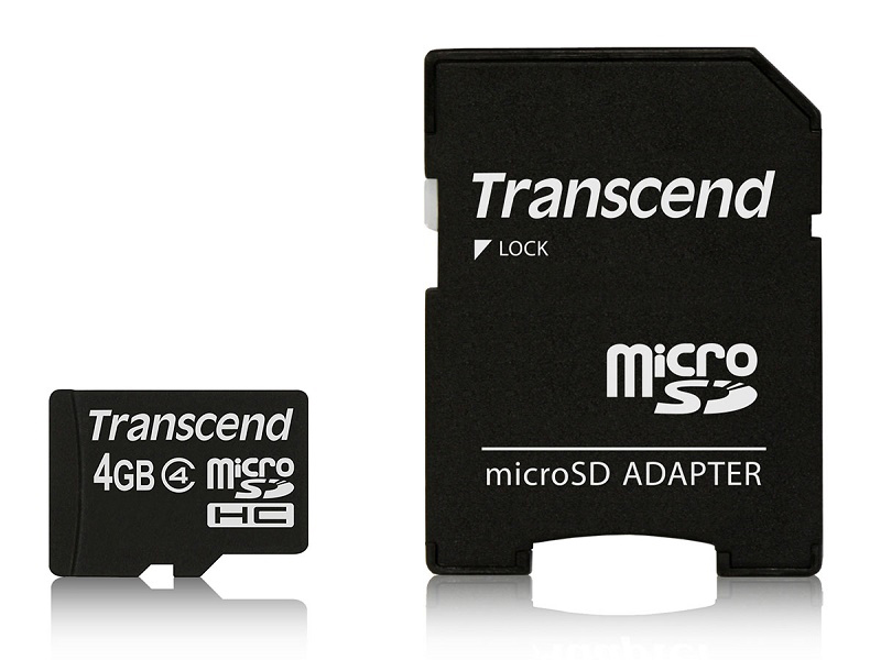 microSDHCカード Class4 4GB (SDカード変換アダプタ付き)
