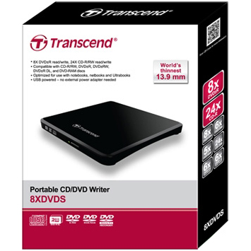 Portable 8X DVD Slim USB Black