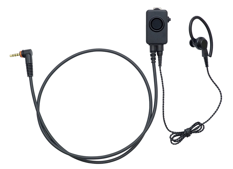 SRD790/SRD795用セカンダリ PTT付きタイピンマイク、L型3.5mmプラグ