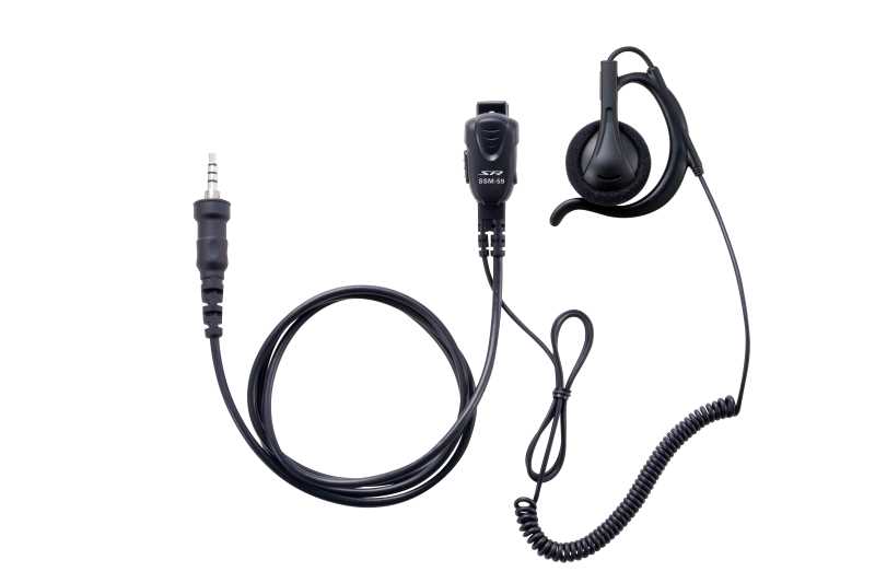 小型タイピンマイク＆イヤホン（耳掛け式大型オープンエアー型カールコードイヤホン）