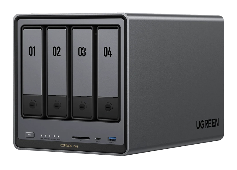 第12世代 Pentium Gold 5コアCPU搭載 2.5GbE×1 10GbE×1 4ベイNAS ディスクレスモデル DDR5 8GBメモリ標準 2年保証 DXP4800 Plus