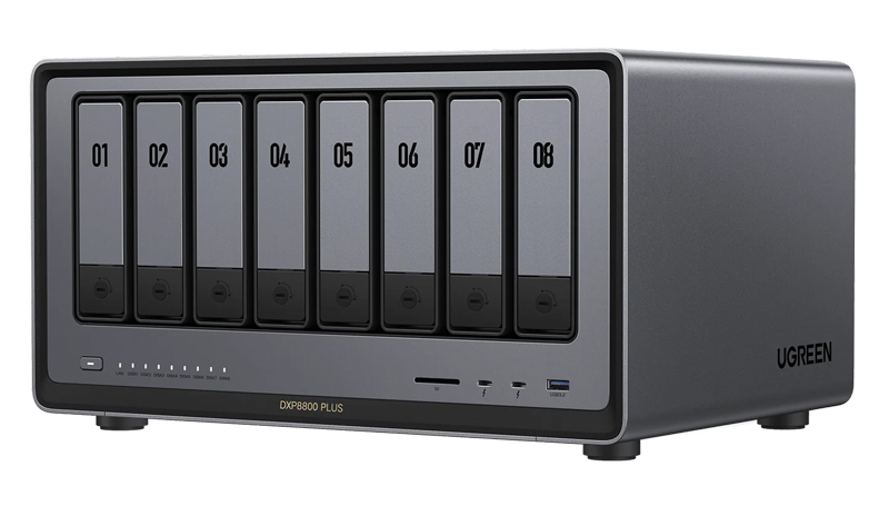 第12世代 Corei5 10コアCPU搭載 10GbE×2 8ベイNAS ディスクレスモデル DDR5 8GBメモリ標準 3年保証 DXP8800 Plus