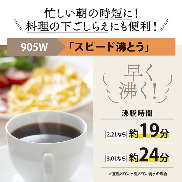 マイコン沸とうVE電気まほうびん 優湯生 2.2L ホワイト