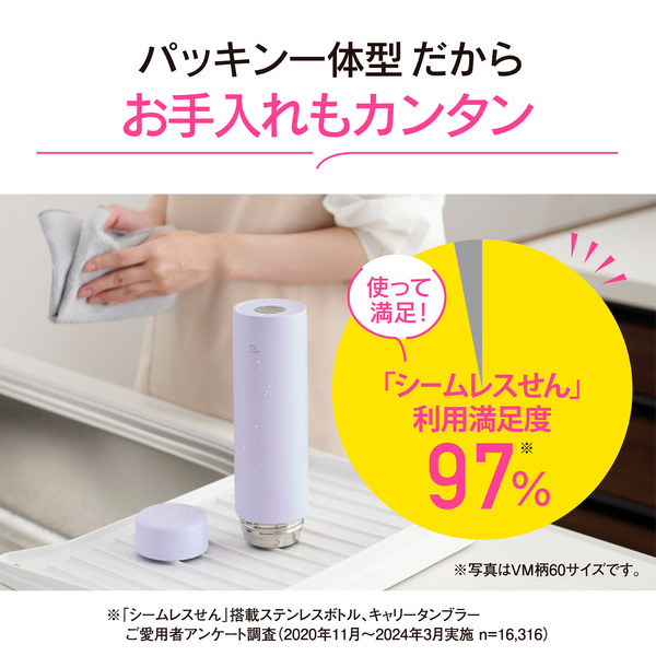ステンレスマグ ホワイト スクリュータイプ 600ml シームレスせん