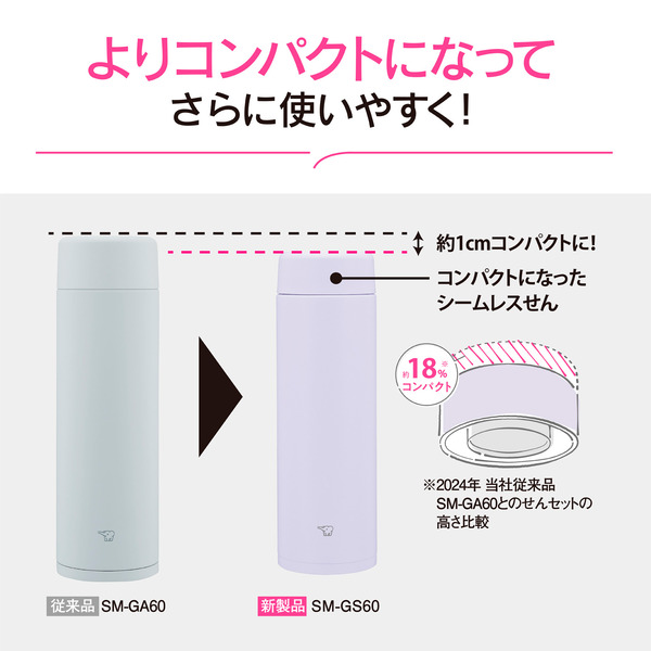ステンレスマグ ホワイト スクリュータイプ 600ml シームレスせん
