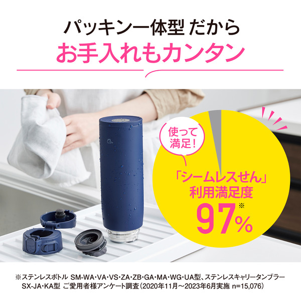 ステンレスマグ 950ml ソフトブラック TUFF シームレスせん ワンタッチオープン