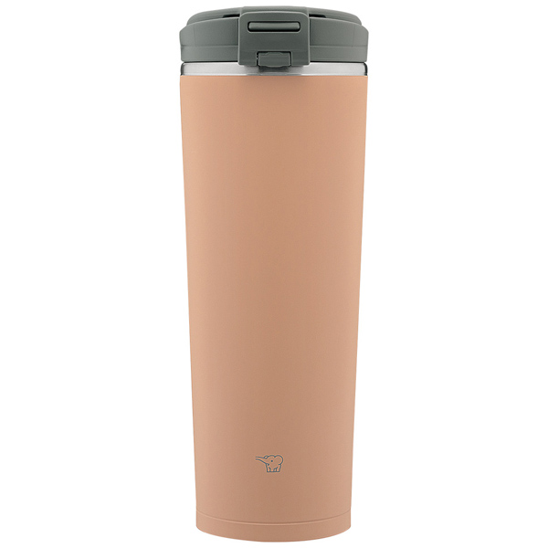 ステンレスキャリータンブラー 400ml フリップオープンタイプ シームレスせん シナモンベージュ