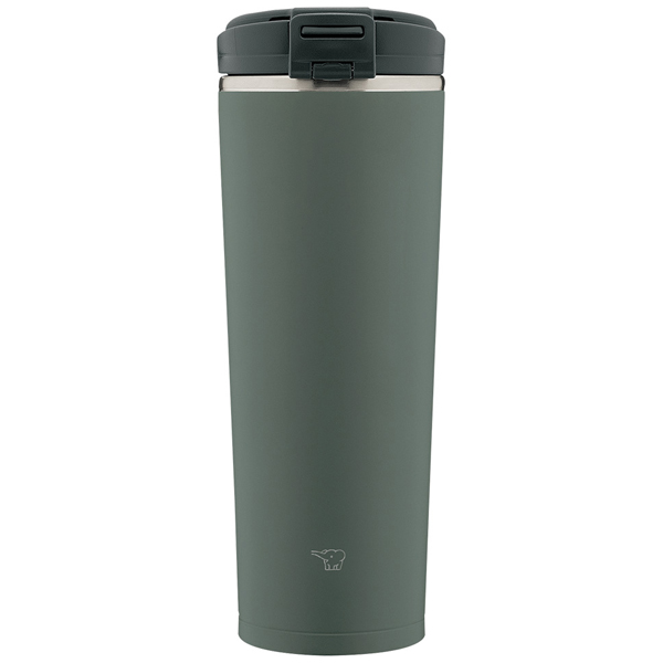 ステンレスキャリータンブラー 400ml フリップオープンタイプ シームレスせん フォレストグレー