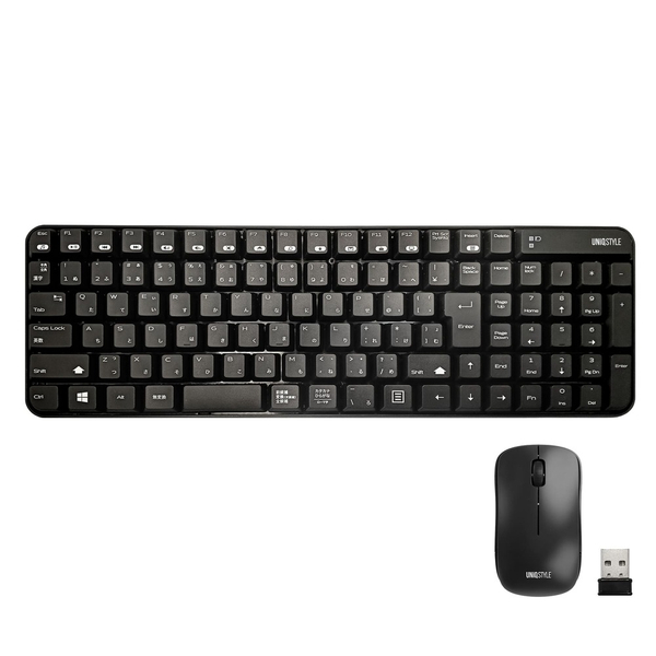 ワイヤレス サイレント マウス＆キーボード ブラック
