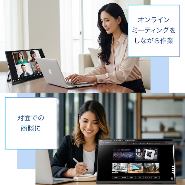 21.5型ワイド液晶ディスプレイ/1920×1080/ワイヤレス無線接続、USB Type-C、HDMI/ブラック/スピーカー/VAパネル/ノングレア/Direct-WiFi接続