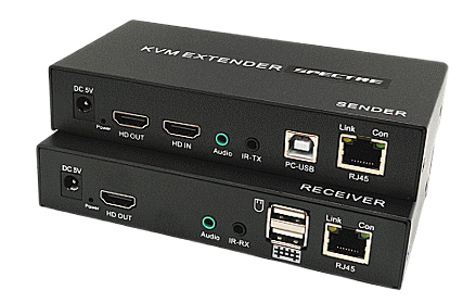 LANケーブル利用/（1：1）のシンプルなHDMIモニタKVMエクステンダー/送受信器セット/最大120m